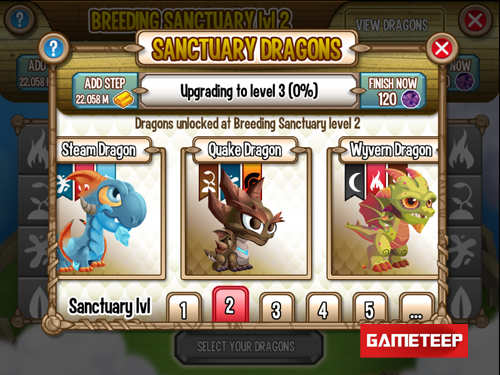 Dragon City Huge Update Breeding Sanctuary 4 Elements Dragons Gameteep Sinc...
